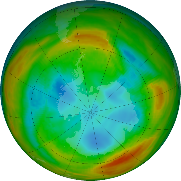 Antarctic ozone map for 16 August 1979